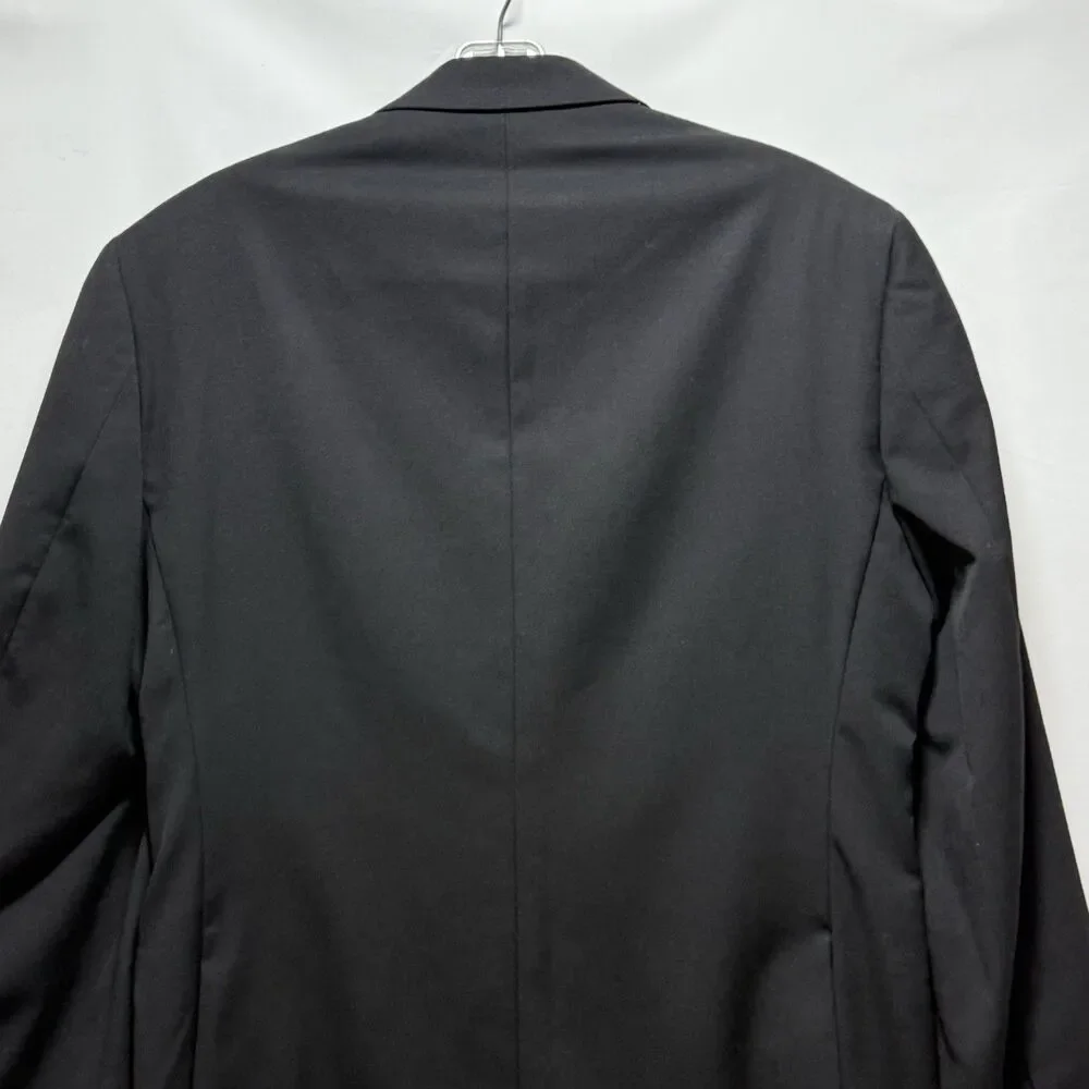 Pronto Uomo Platinum Men’s 100% Wool Black Suit 36 Short